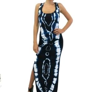YF&B Black and White Tie-Dye Maxi Dress M NWOT